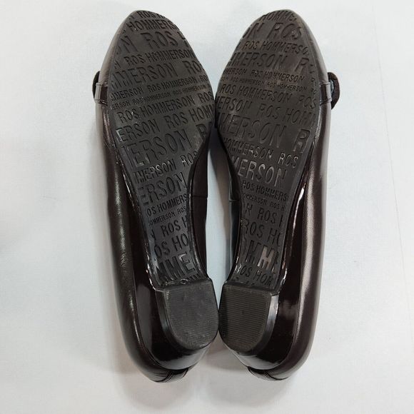 Ros Hommerson Tao Shoe Brown Leather Suede Bow Women's 8M Low 1.5" Heel Wedge - Picture 16 of 16